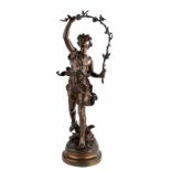 Moreau H., 'Charmeur', brown patinated bronze, H 53 cm