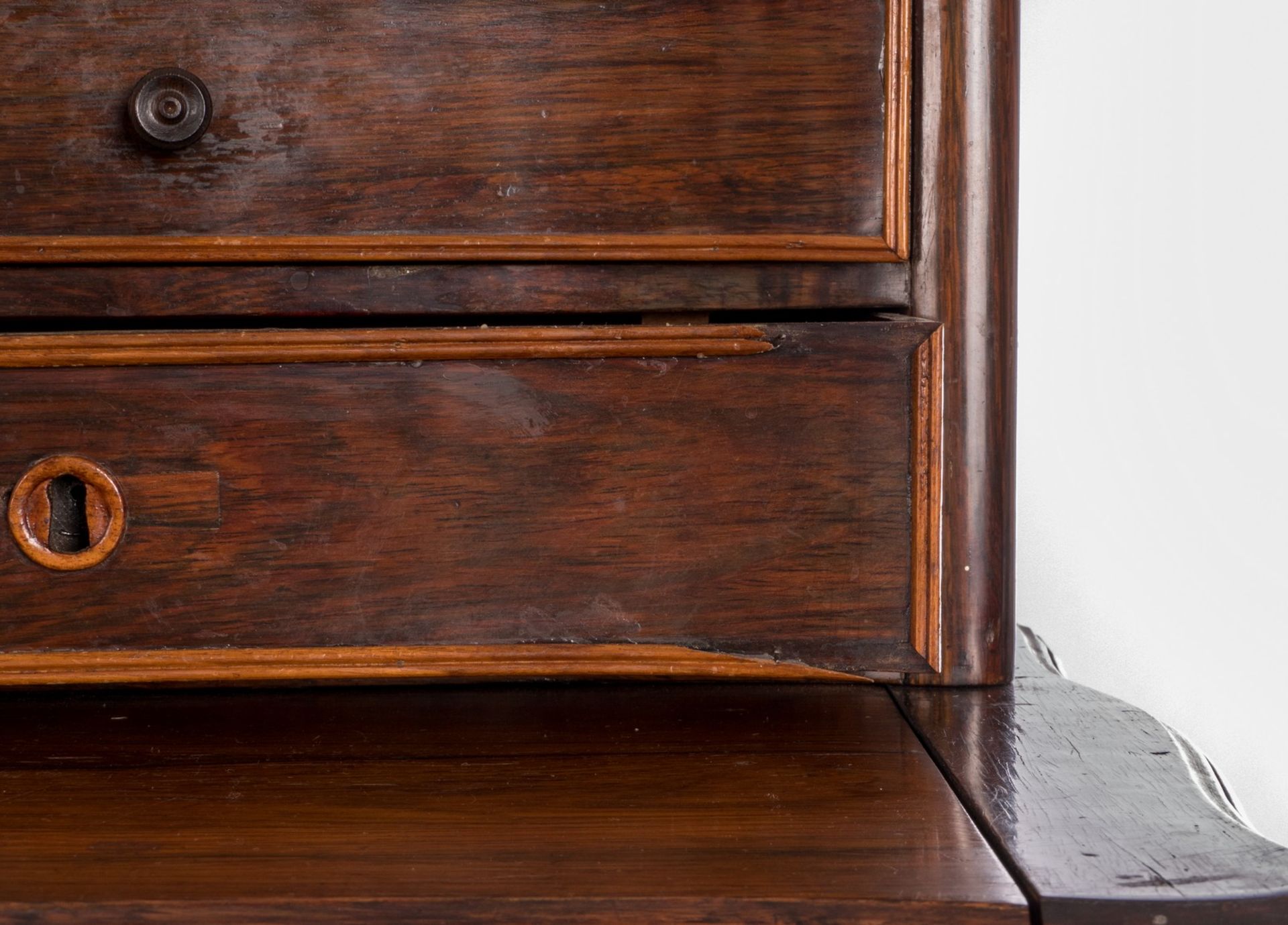 A French late 19thC rosewood veneered ladies writing desk, H 118 - W 90 - D 49 cm - Bild 8 aus 9