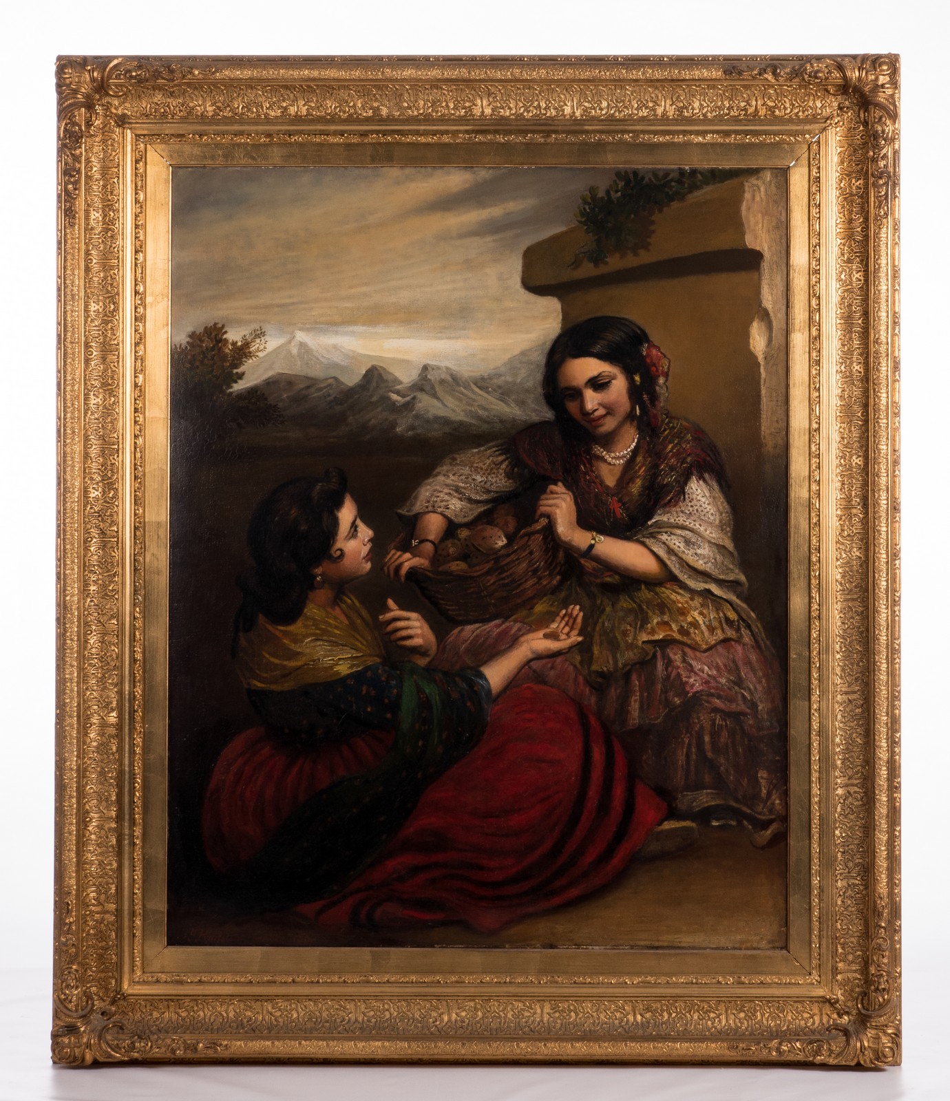 Hurlstone F. Y., two Spanish peasant girls, oil on canvas, dated 'Granada 1860', 101 x 127 cm - Image 2 of 7