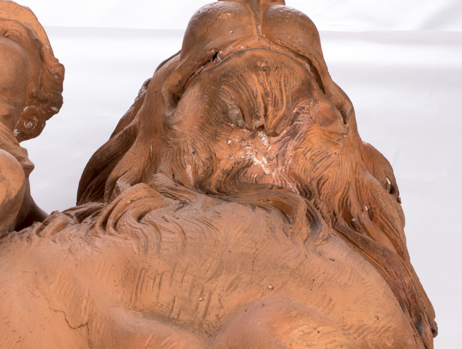 A large pair of terracotta sculptures depicting an allegoric scene, 19thC, H 78 - B 97 - D 35 cm - Image 43 of 62