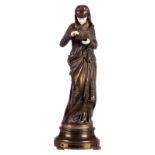 Carrier-Belleuse A., 'Liseuse' bronze and ivory, H 26 cm