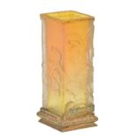 A cameo glass lozenge shaped vase, with gilt silver mount, marked Daum Nancy, about 1900, H 19 cm (