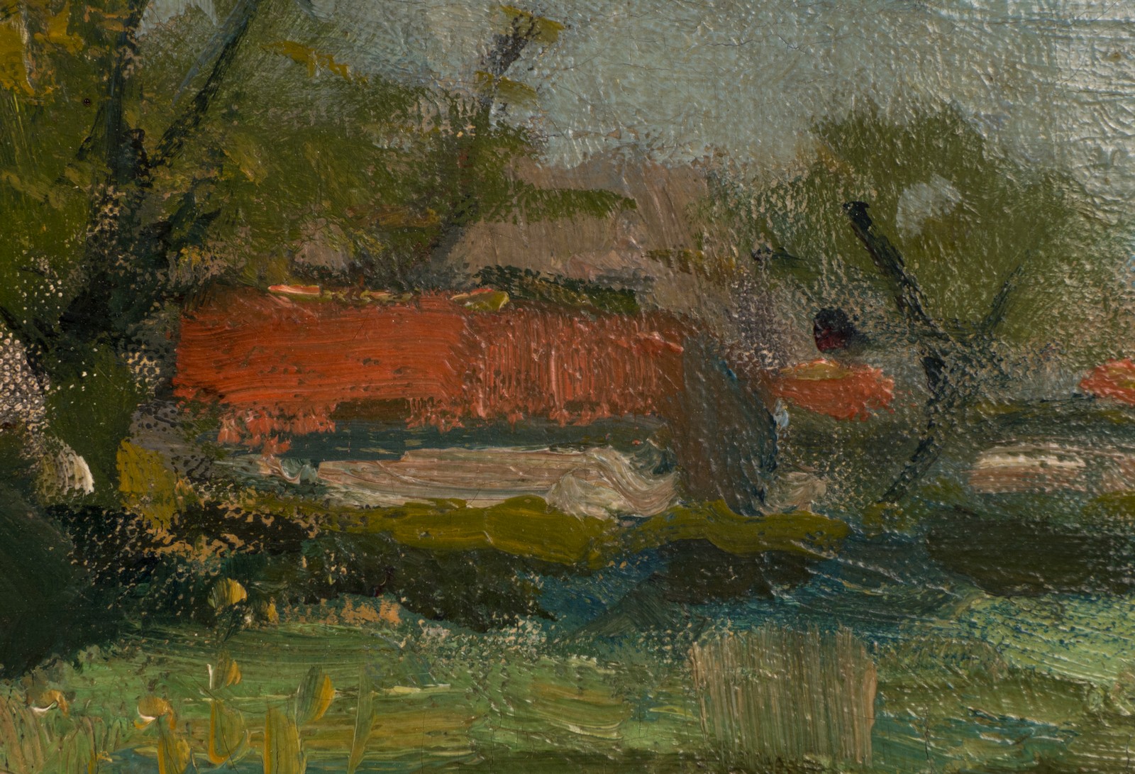 Franck L., a rural view, oil on canvas, 34,5 x 52 cm - Image 6 of 6