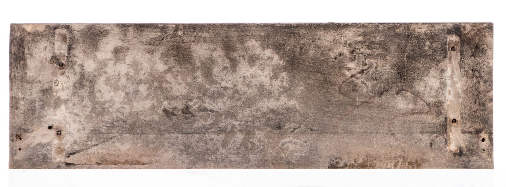 A reconstituted stone wall plaque with integrated14 blue decorated first half of the 18thC Dutch - Image 2 of 4