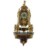 A cartel clock with accompanying base in Louis XIV-style, Boulle marquetry and generous bronze