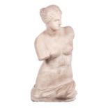 A marble replica of the Venus of Milo, H 63 cm