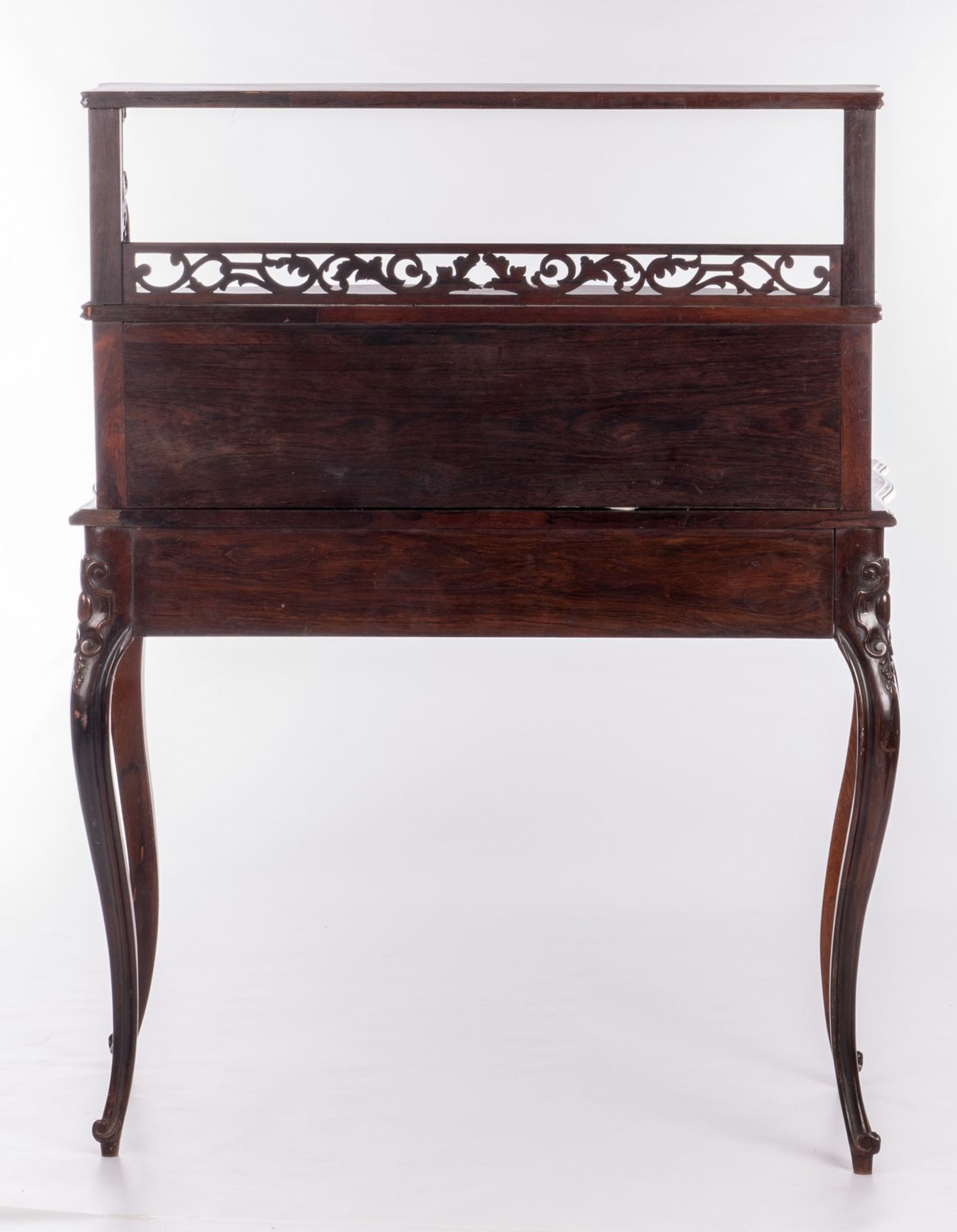 A French late 19thC rosewood veneered ladies writing desk, H 118 - W 90 - D 49 cm - Bild 3 aus 9