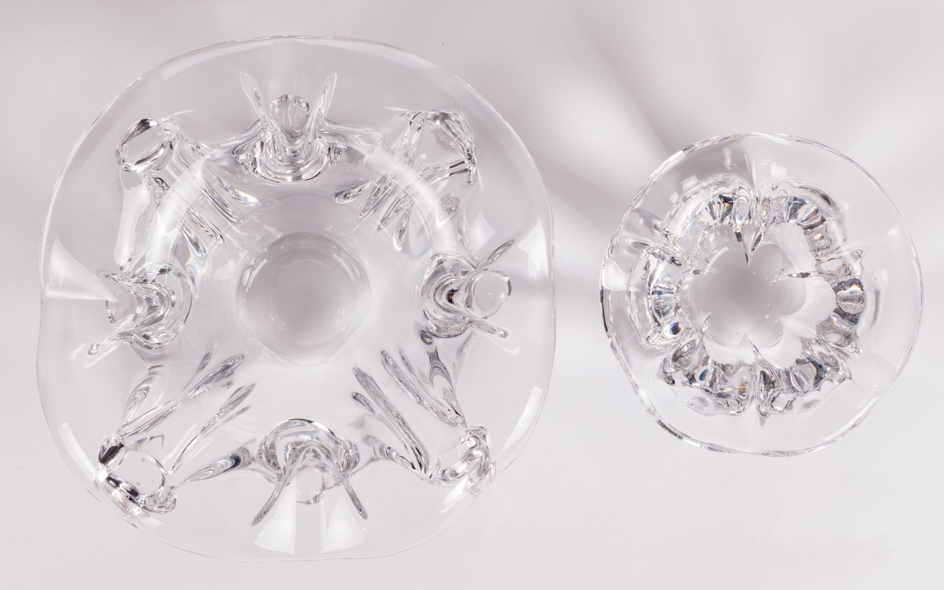 Two decorative bowls, crystal Val. St Lambert, Sixties, one is a pièce unique, Diameter 14,5 and - Bild 6 aus 8