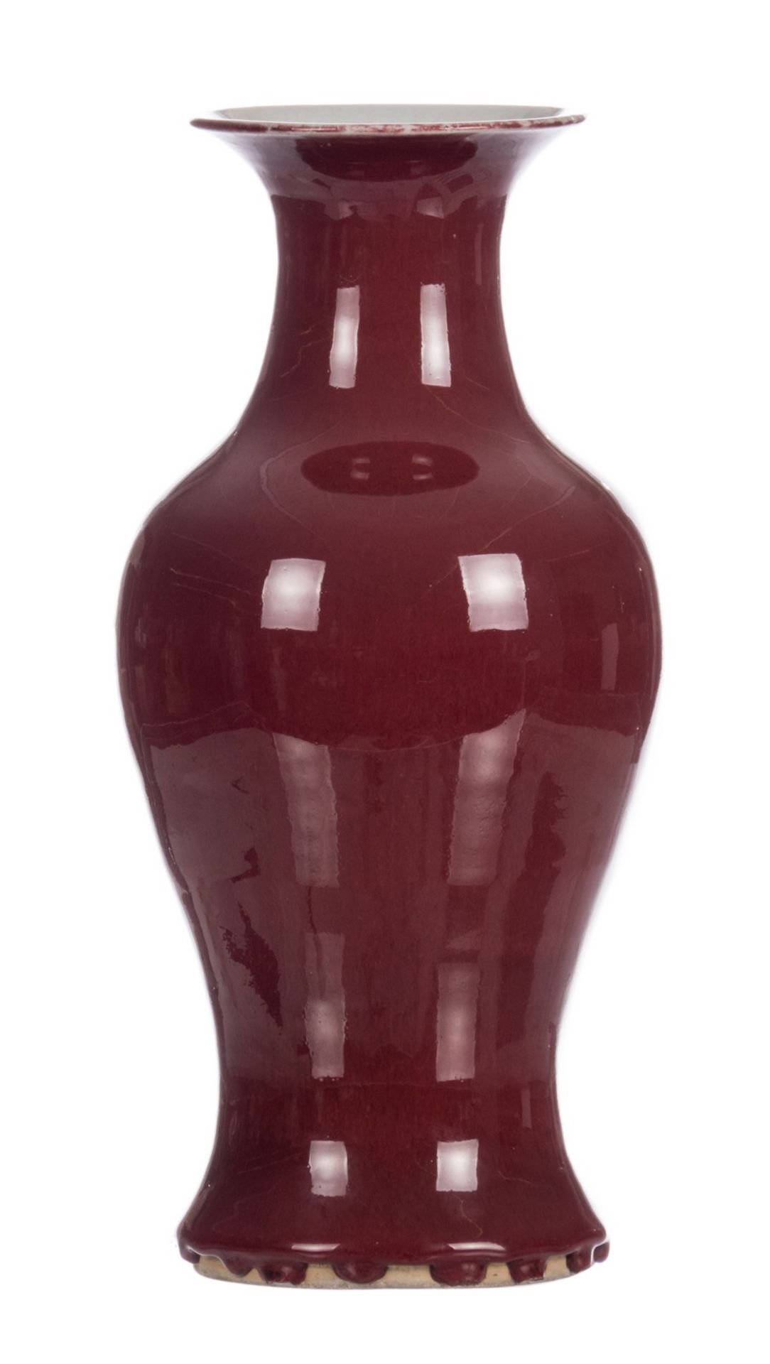 A Chinese sang-de-boeuf baluster vase, H 39 cm - Bild 2 aus 9