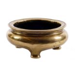 A Chinese gilt bronze incense burner, marked, H 6 - Diameter 13 cm
