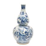 A Chinese blue and white double gourd vase, 19thC, H 43,5 cm