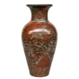 An Oriental polychrome crackleware vase, H 48,5 cm