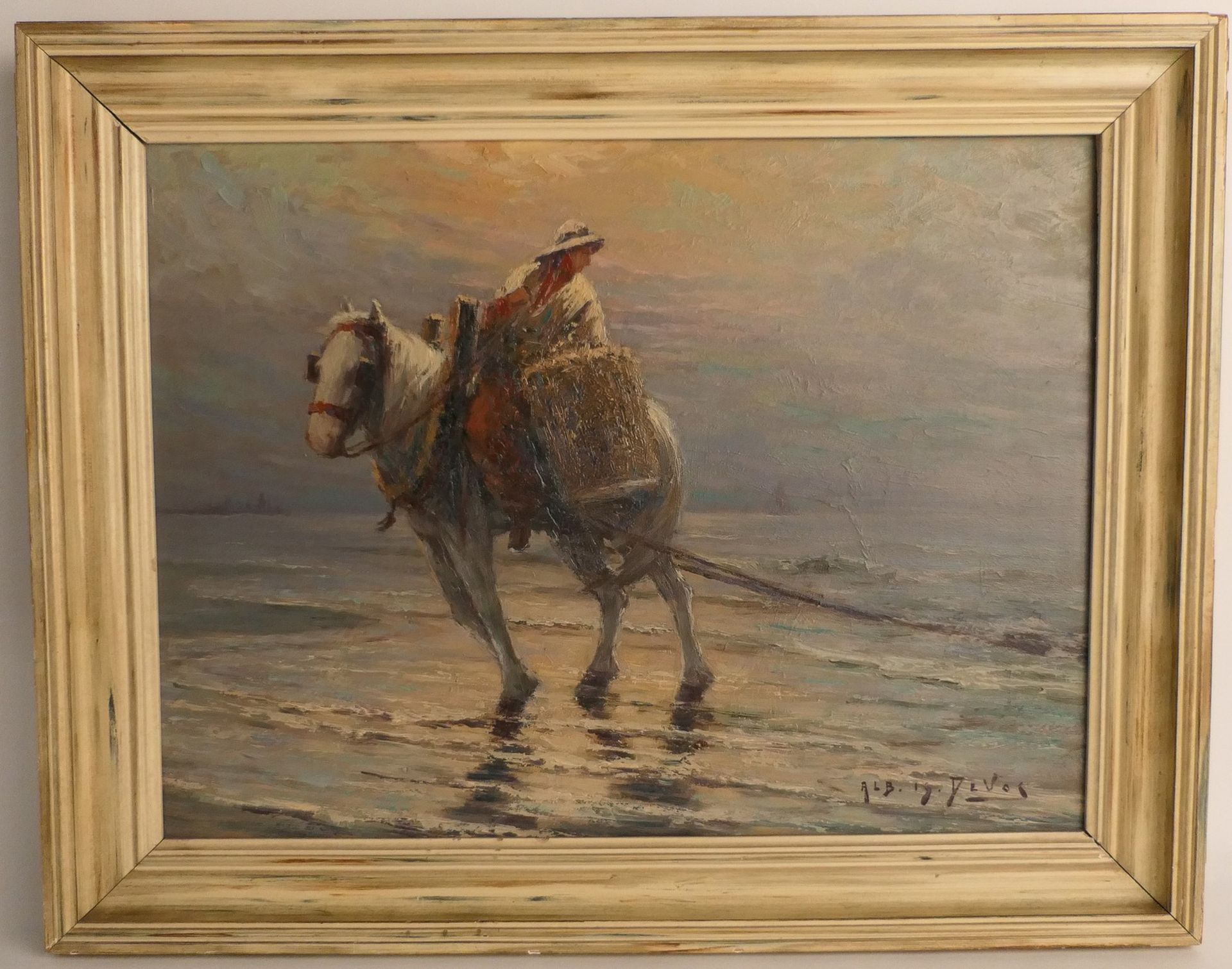 Devos A. I., marine and shrimpers, 40 x 58 - 39 x 52 cm - Image 4 of 9