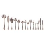 A 92-piece silver plated cutlery set with service cutlery (12 persons), Christofle; added 12