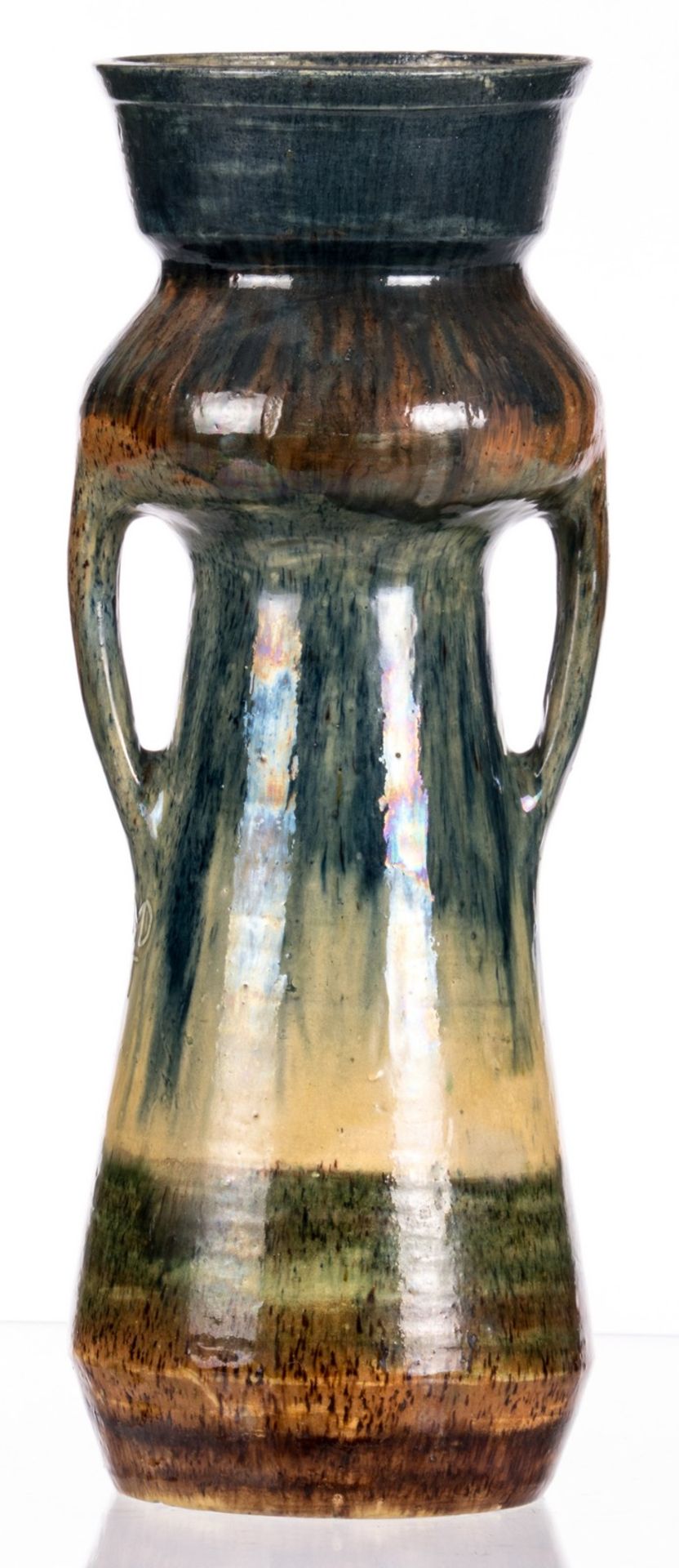 'Wat gij zaait, zult gij oogsten' (What you seed is what you get), a Thourout earthenware vase in - Image 3 of 7