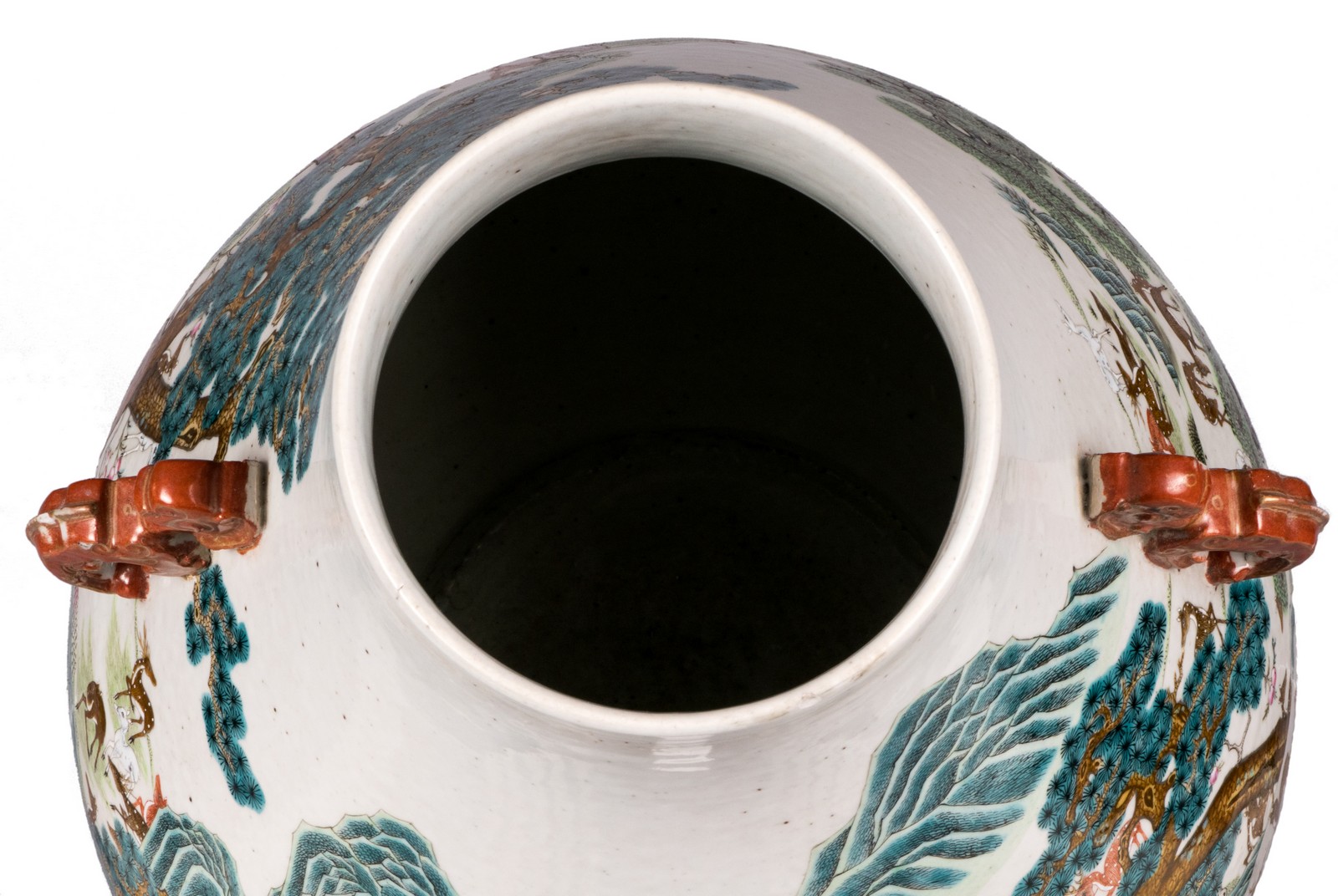 An exceptional Chinese 'hundred deer' Hu vase, marked Qianlong, H 44 cm (chips and firing faults - Image 5 of 10