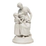Levasseur H., a mother and her children, biscuit, (the base with rim chips), H 46,5 cm