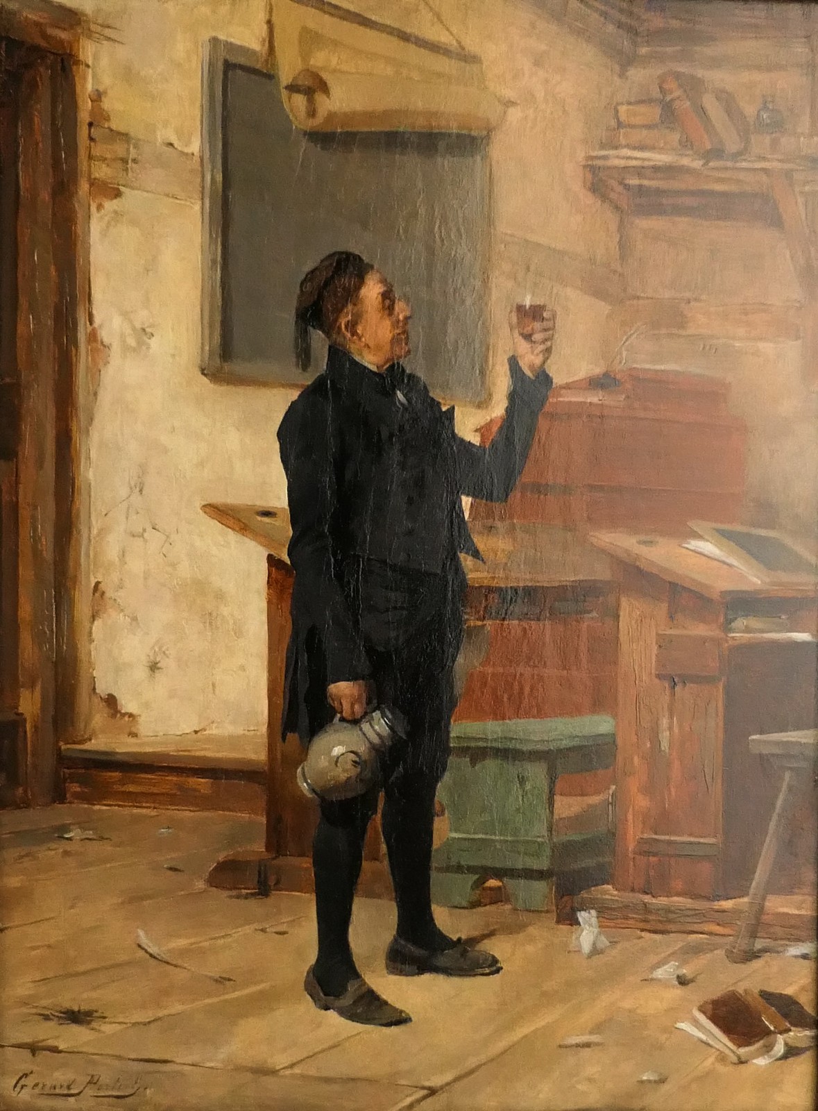 Portielje G., the well-deserved glass, oil on canvas, dated 10 June 1889 and signed on the back,