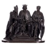 Unsigned, historicizing scene, bronze, late 19thC, H 31 cm