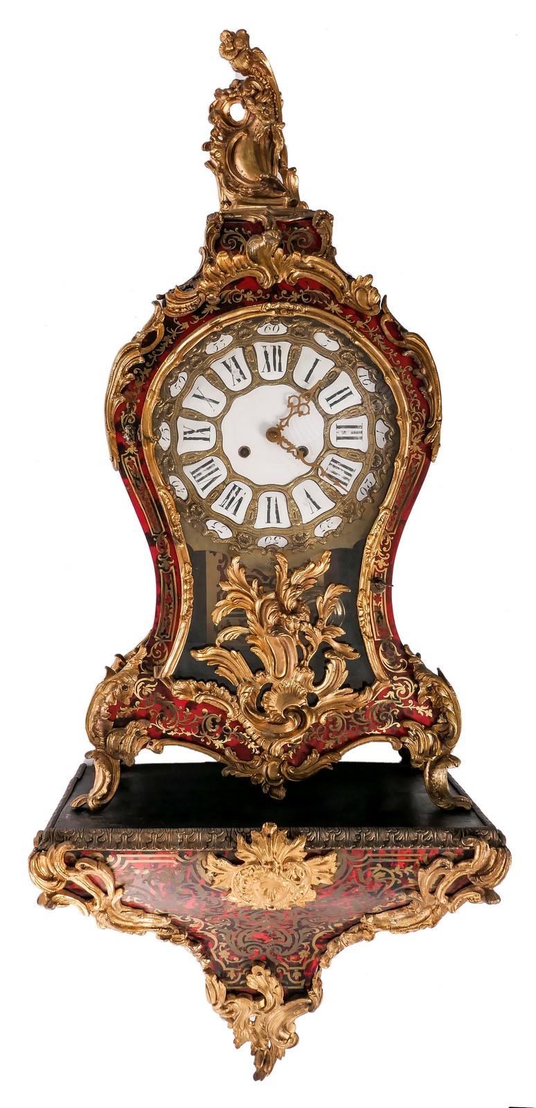 A cartel clock in Louis XV-style, Boulle marquetry and gilt bronze mounts, marked Kienzle, H 118,5