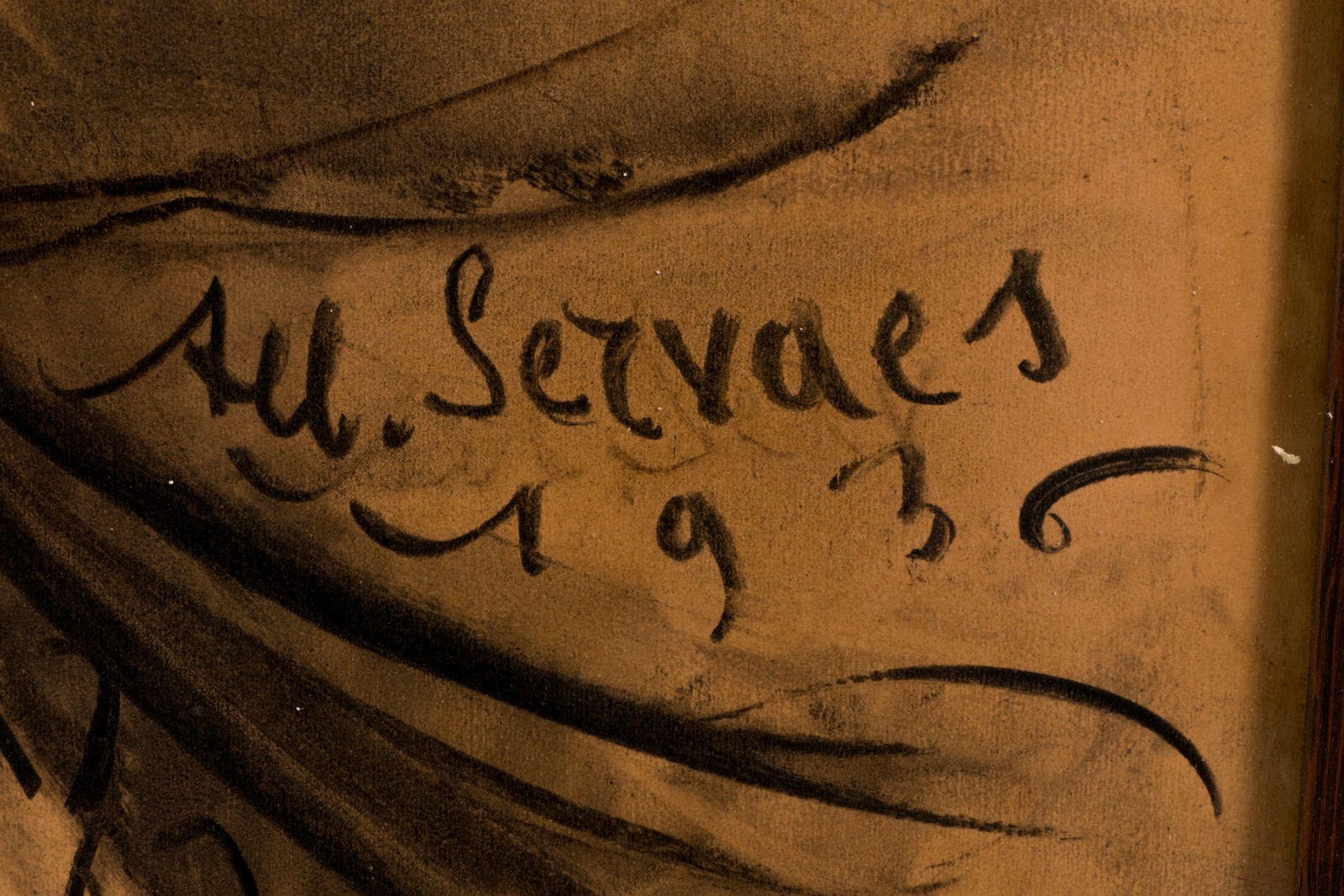 Servaes A., calvary, charcoal drawing on paper, dated 1936, 100 x 156 cm - Image 4 of 6