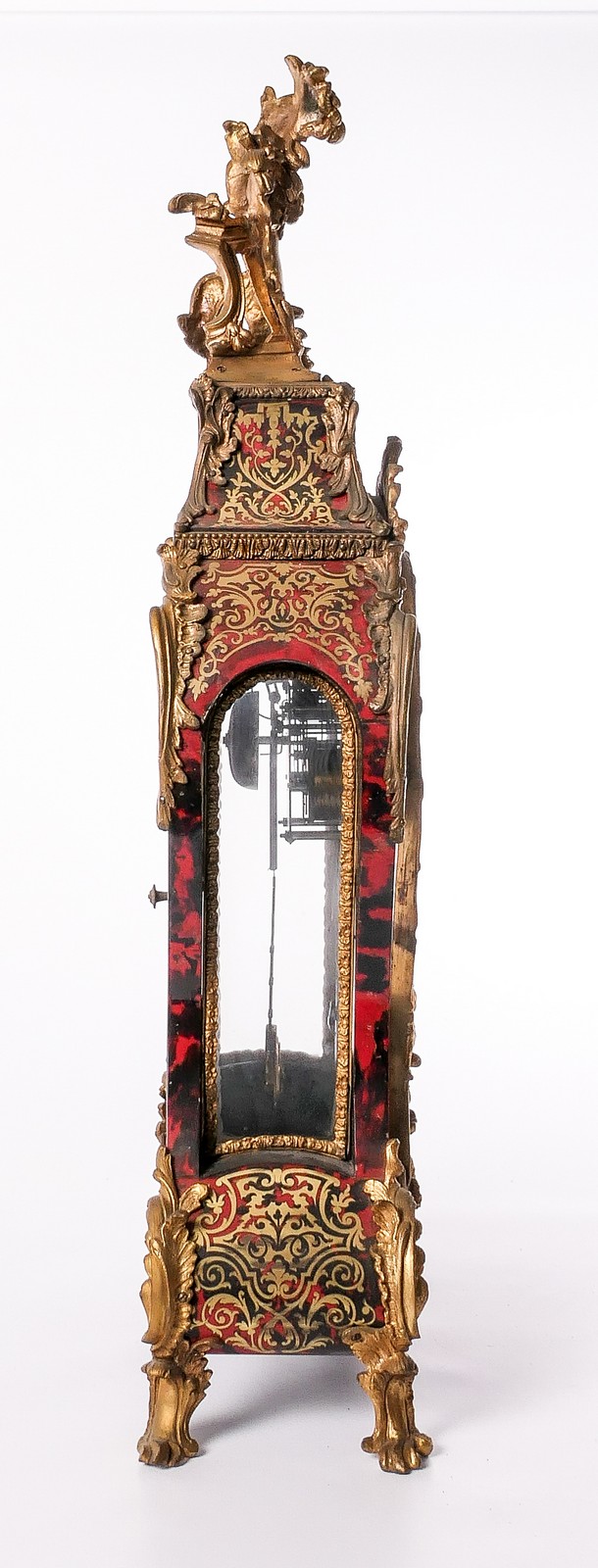 A cartel clock in Louis XV-style, Boulle marquetry and gilt bronze mounts, marked Kienzle, H 118,5 - Image 2 of 14