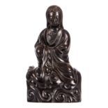 A Chinese bronze Guanyin, marked, 19thC, H 16,5 cm