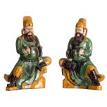 A pair of Sancai decorated stoneware temple guards, former collection Minister of State Achiel Van