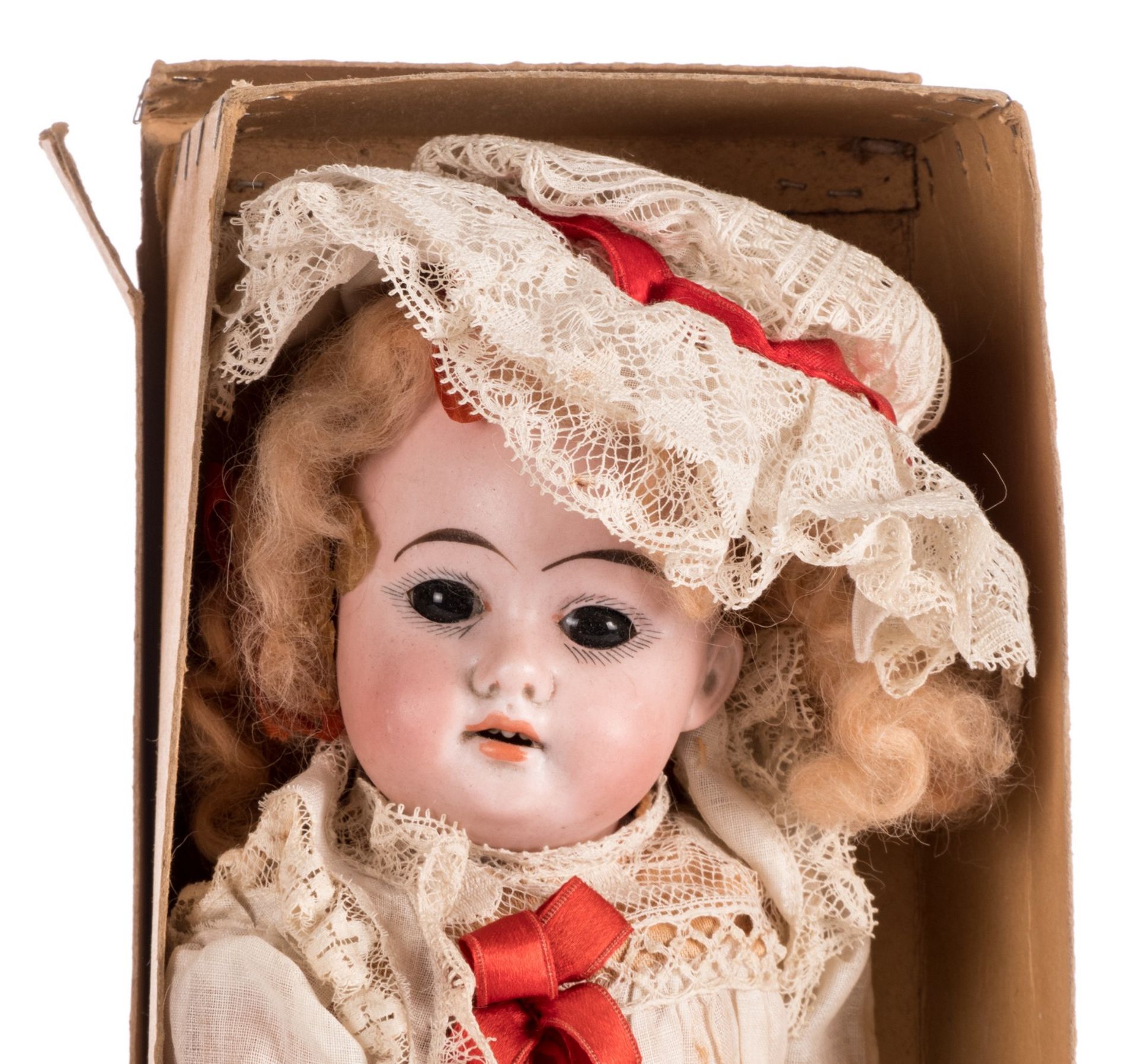 Three dolls: 'Bébé ideal', Armand Marseille 1894, with original clothing and box, about 1900; - Image 8 of 10