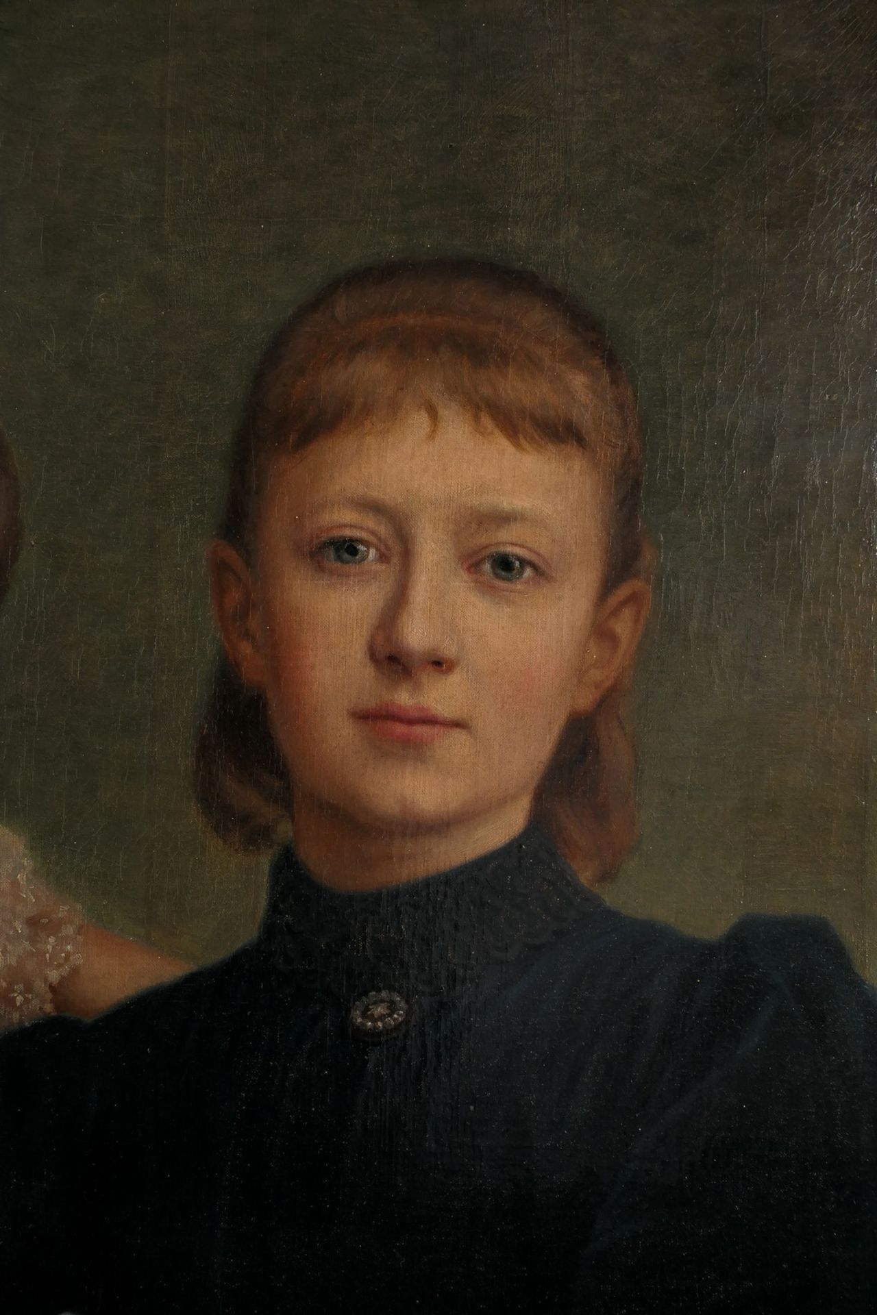 Unsigned, sisters, oil on canvas, about 1910, 62 x 80 cm - Image 5 of 6