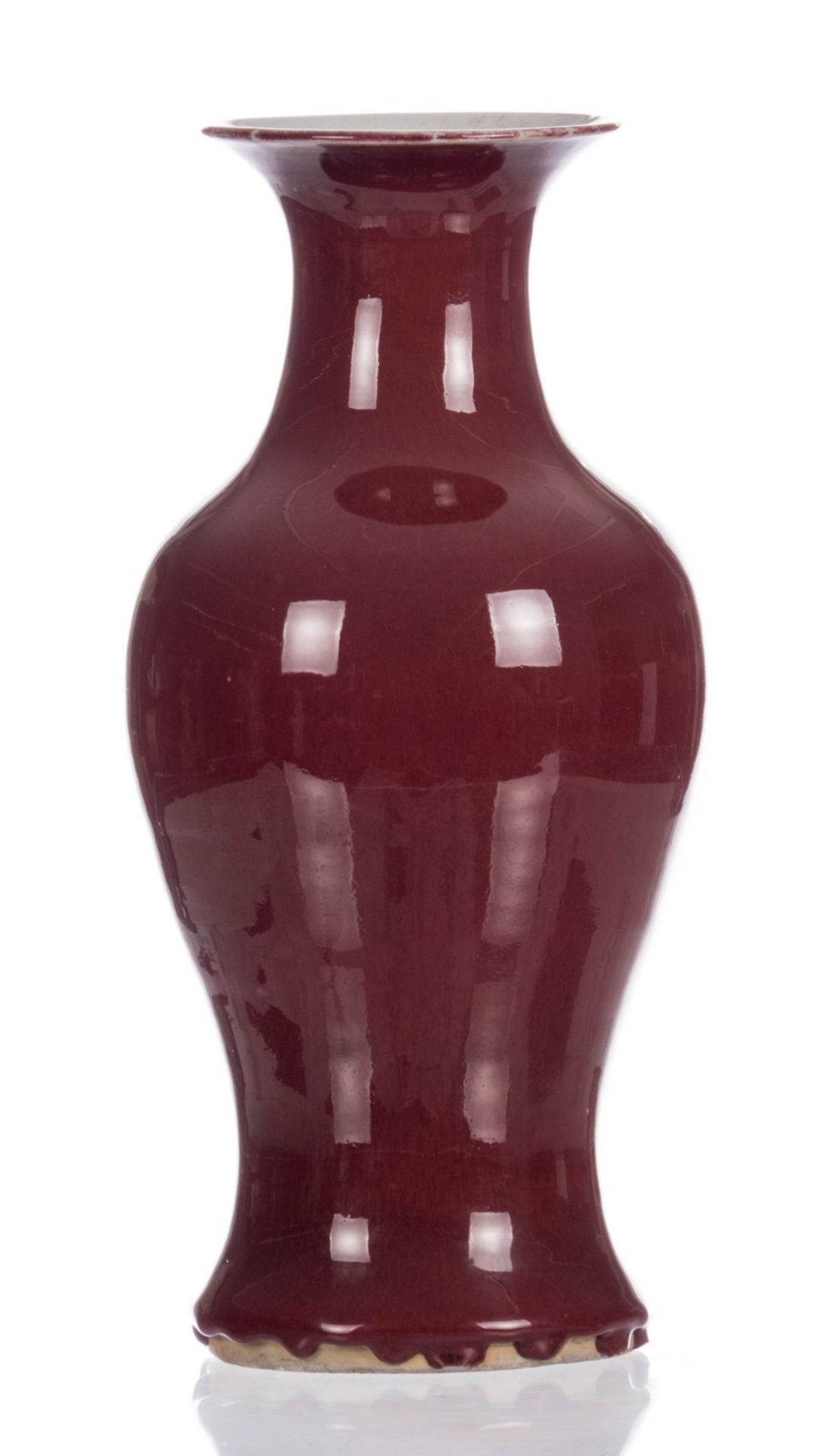A Chinese sang-de-boeuf baluster vase, H 39 cm - Bild 5 aus 9