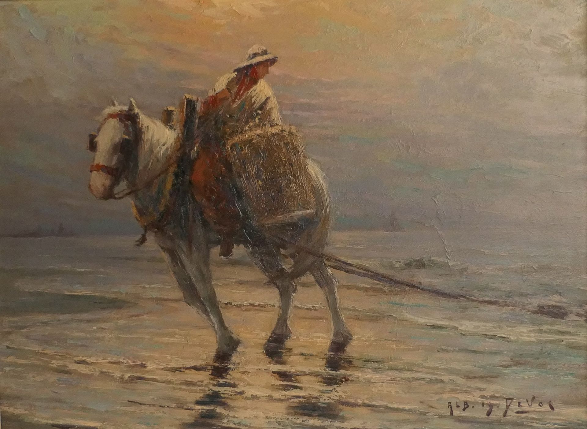 Devos A. I., marine and shrimpers, 40 x 58 - 39 x 52 cm - Image 3 of 9