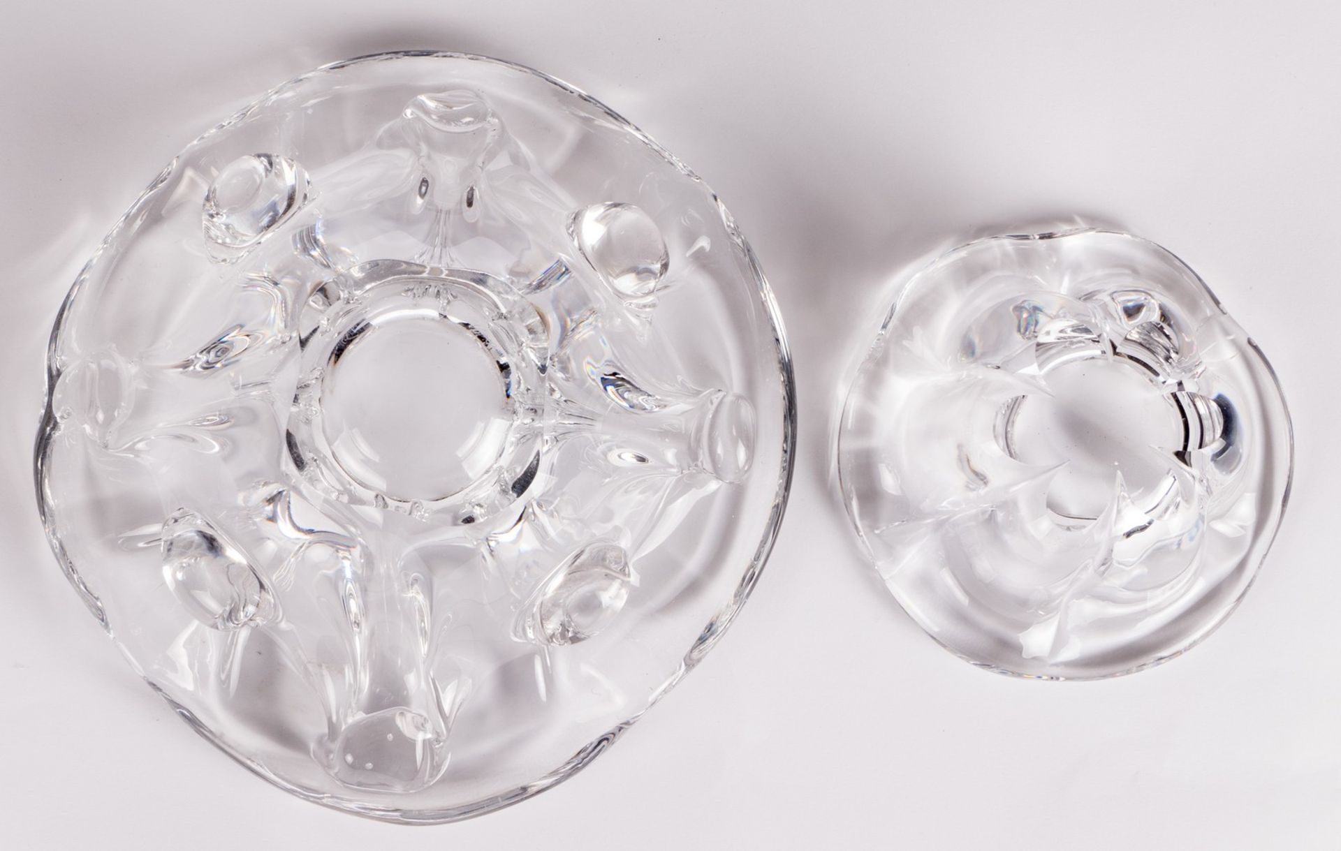 Two decorative bowls, crystal Val. St Lambert, Sixties, one is a pièce unique, Diameter 14,5 and - Bild 5 aus 8