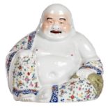 A Chinese millefleurs laughing Budai, marked, H 26 cm