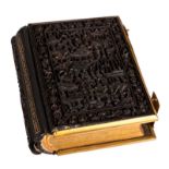 A special photo album, about 1880, the book binding set with most probably Chinese carved horn