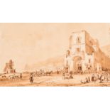 Vianelli A, view on Mergellina (Napels), washed ink drawing, dated 1835, 15,5 x 26,5 cm