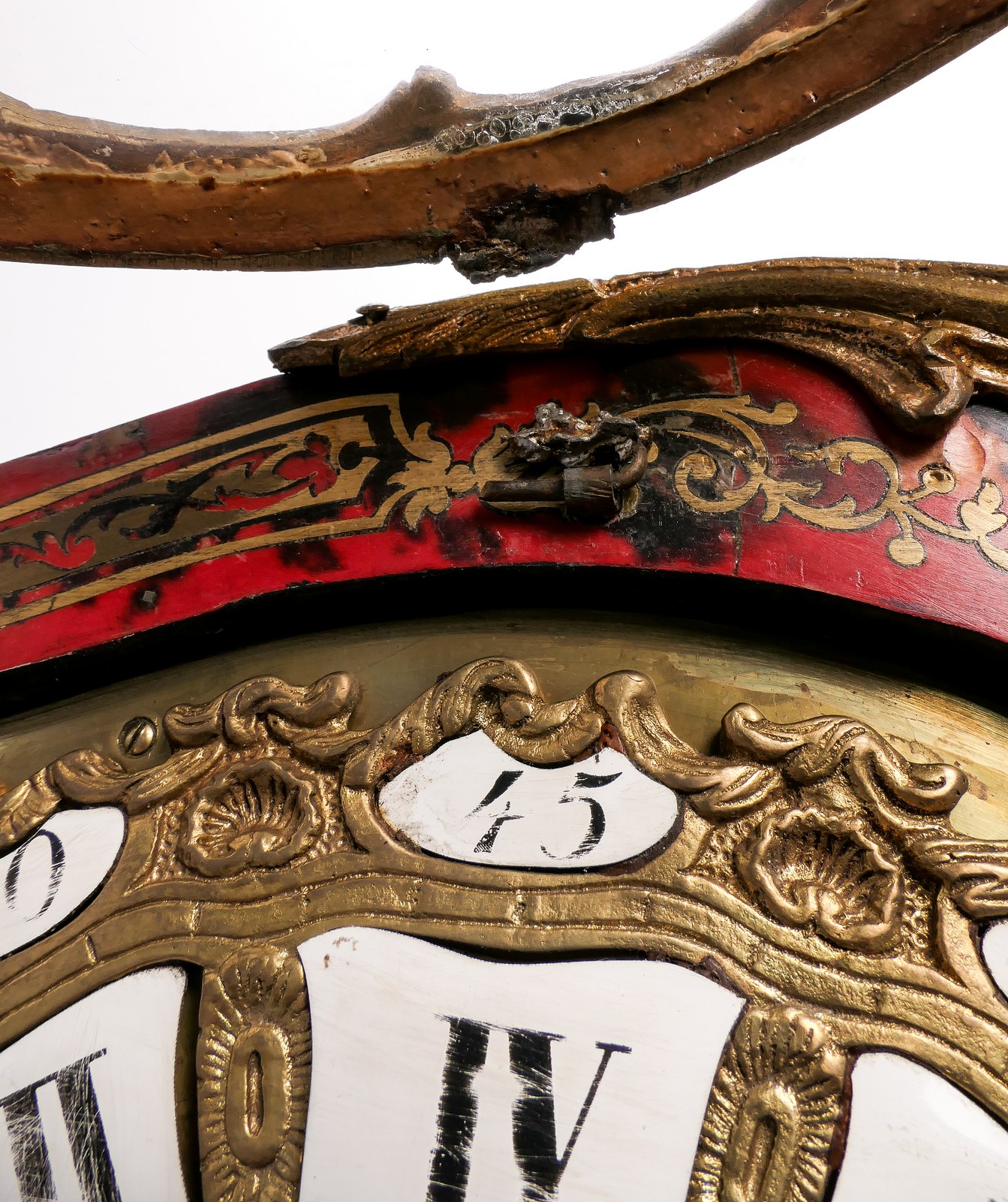 A cartel clock in Louis XV-style, Boulle marquetry and gilt bronze mounts, marked Kienzle, H 118,5 - Image 13 of 14