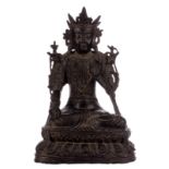 A bronze Buddha in mudra posture, possibly 18thC, H 30 cm