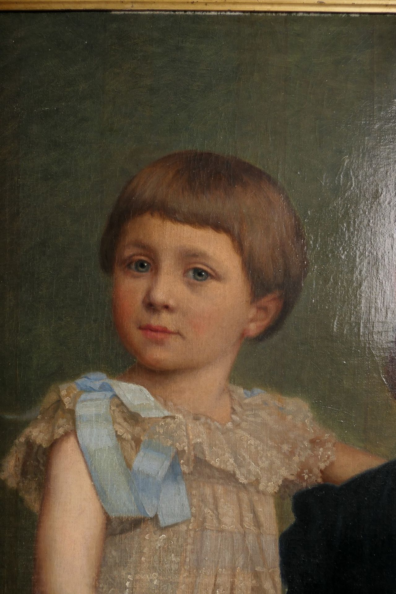 Unsigned, sisters, oil on canvas, about 1910, 62 x 80 cm - Image 4 of 6