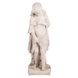 Bazzanti P. - Florence, the bathing girl, Carrara marble, H 89 cm