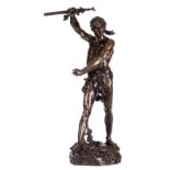 Gauquié H., 'Vae Victis', patinated bronze, marked Beaux-Arts, H 77,5 cm
