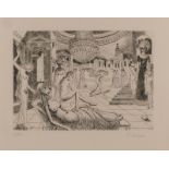 Delvaux P., the happening, etching 33/40, dated (19)73, 31,5 x 44,5 cm