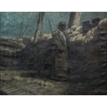 Leonard Ch., trench duty, oil on canvas, dated 1937, 73 x 92,5 cm