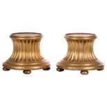 Two Neoclassical giltwood pedestals, H 37 cm