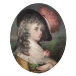 Unsigned, the portrait of Lady Georgiana Cavendish after Gainsborough, pastel, 61 x 90 cm