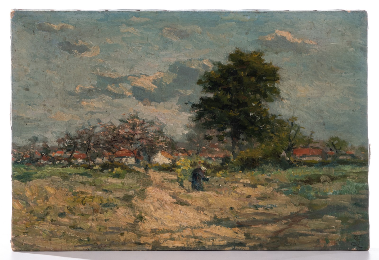 Franck L., a rural view, oil on canvas, 34,5 x 52 cm - Image 2 of 6