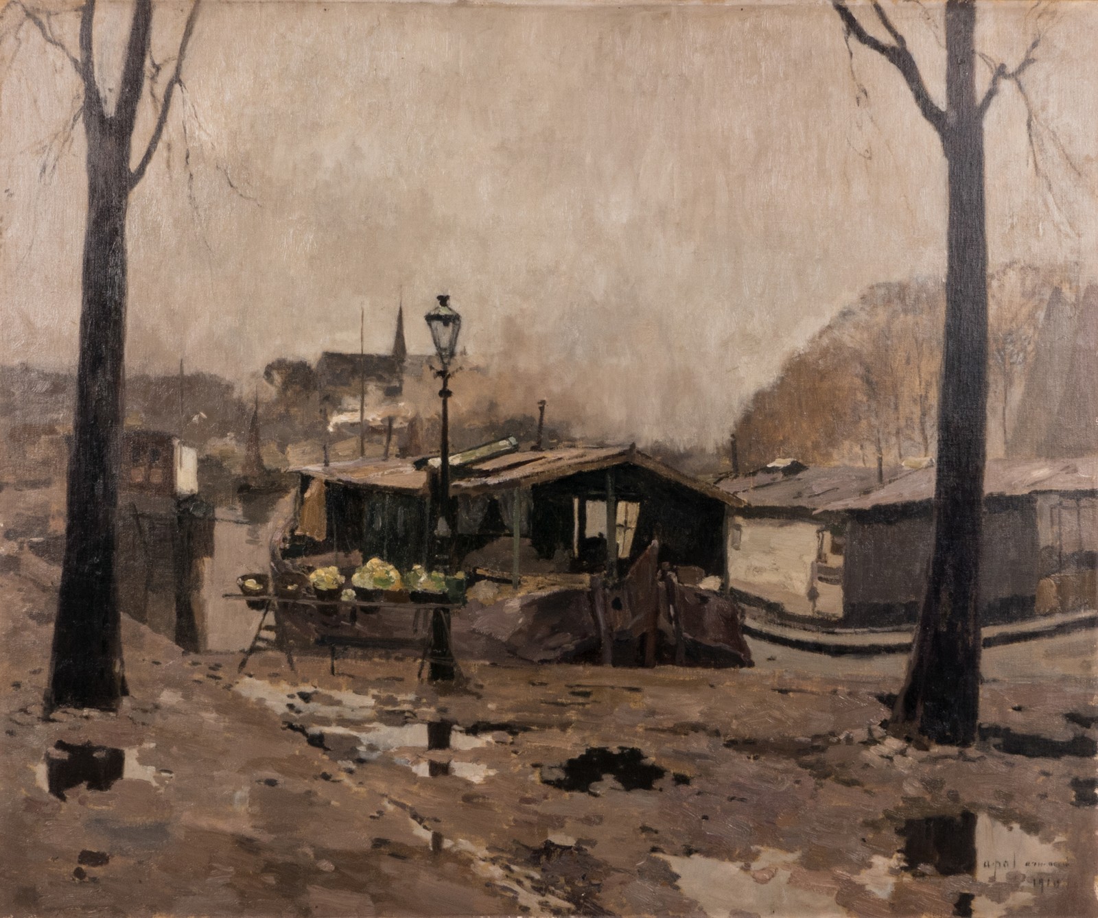 Apol A., view on a slum, oil on canvas, 100 x 120 cm