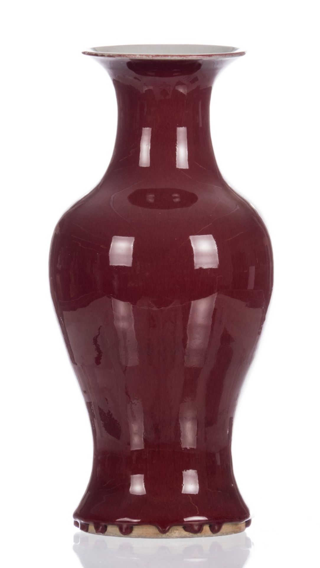 A Chinese sang-de-boeuf baluster vase, H 39 cm - Bild 3 aus 9