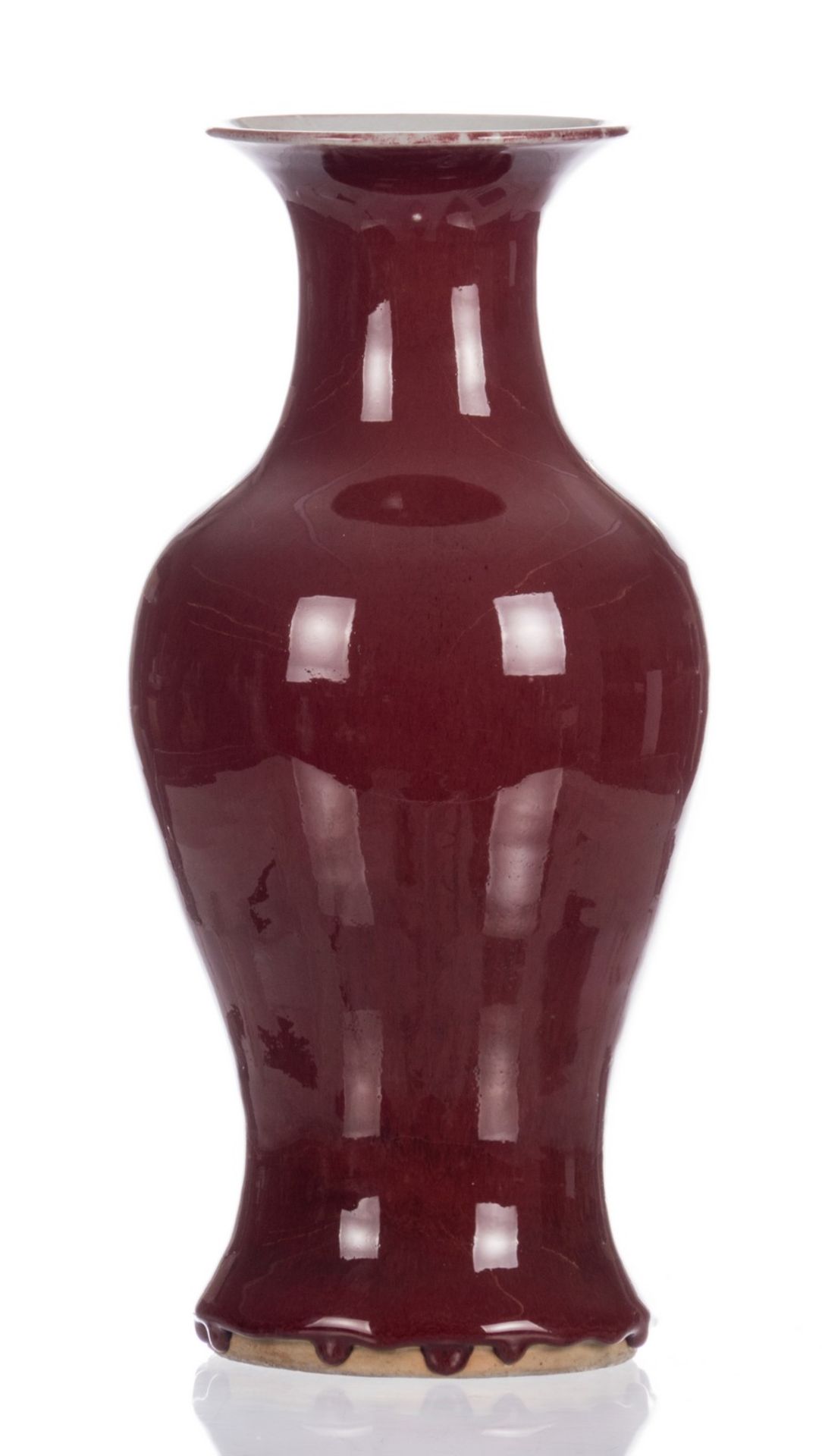 A Chinese sang-de-boeuf baluster vase, H 39 cm - Bild 4 aus 9