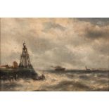 Musin F., lighthouse, oil on panel, 18,8 x 27,2 cm